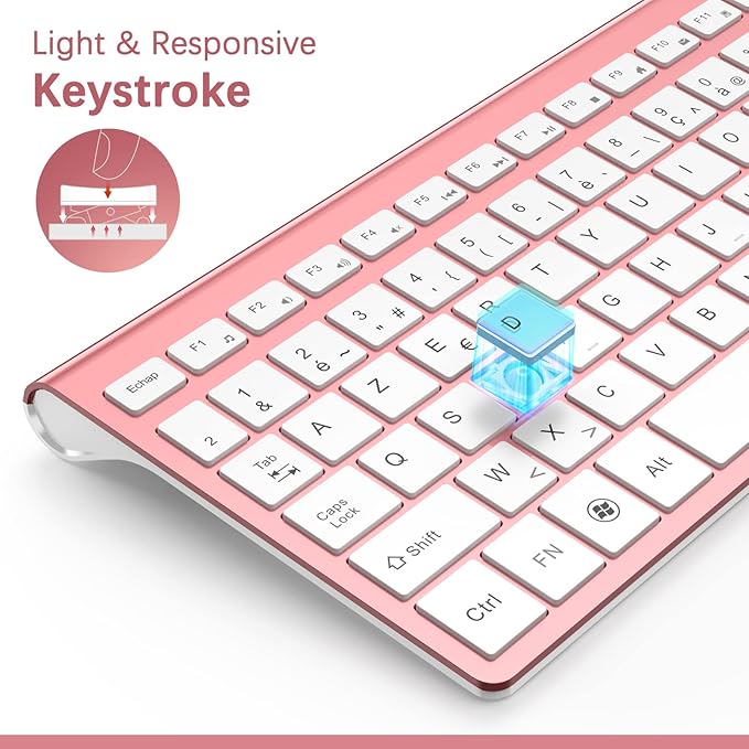 J JOYACCESS Wireless Keyboard Mouse Combo, Typewriter Keyboard Wireless