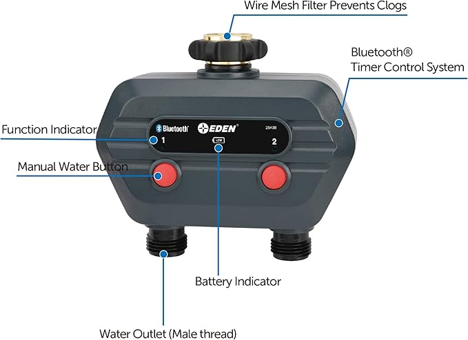 Eden 93442 2-Zone Bluetooth Water Timer