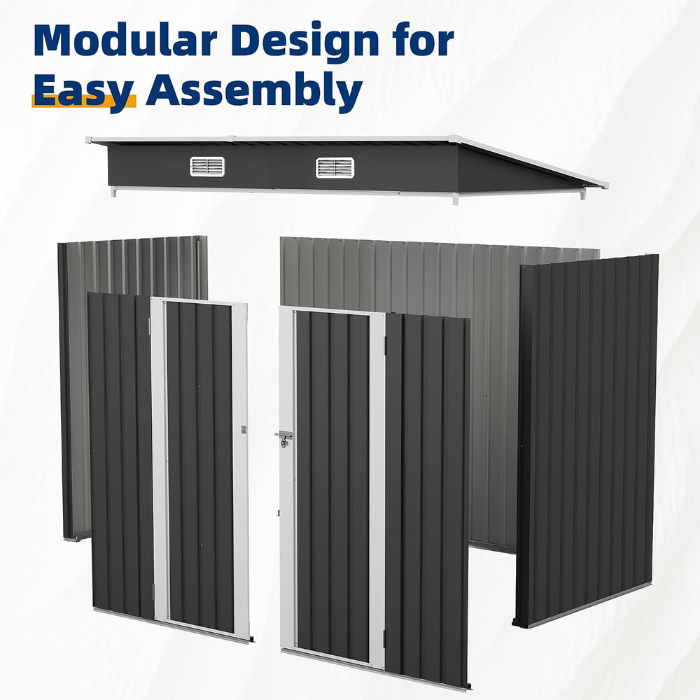 UDPATIO Storage Shed, 8X4 FT Metal Sheds & Outdoor Storage with Sloping R...