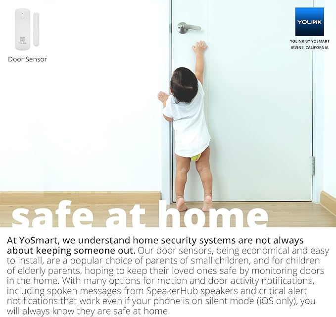 YoLink LoRa Smart Door & Window Sensor 3-Pack: Door Left-Open Reminders