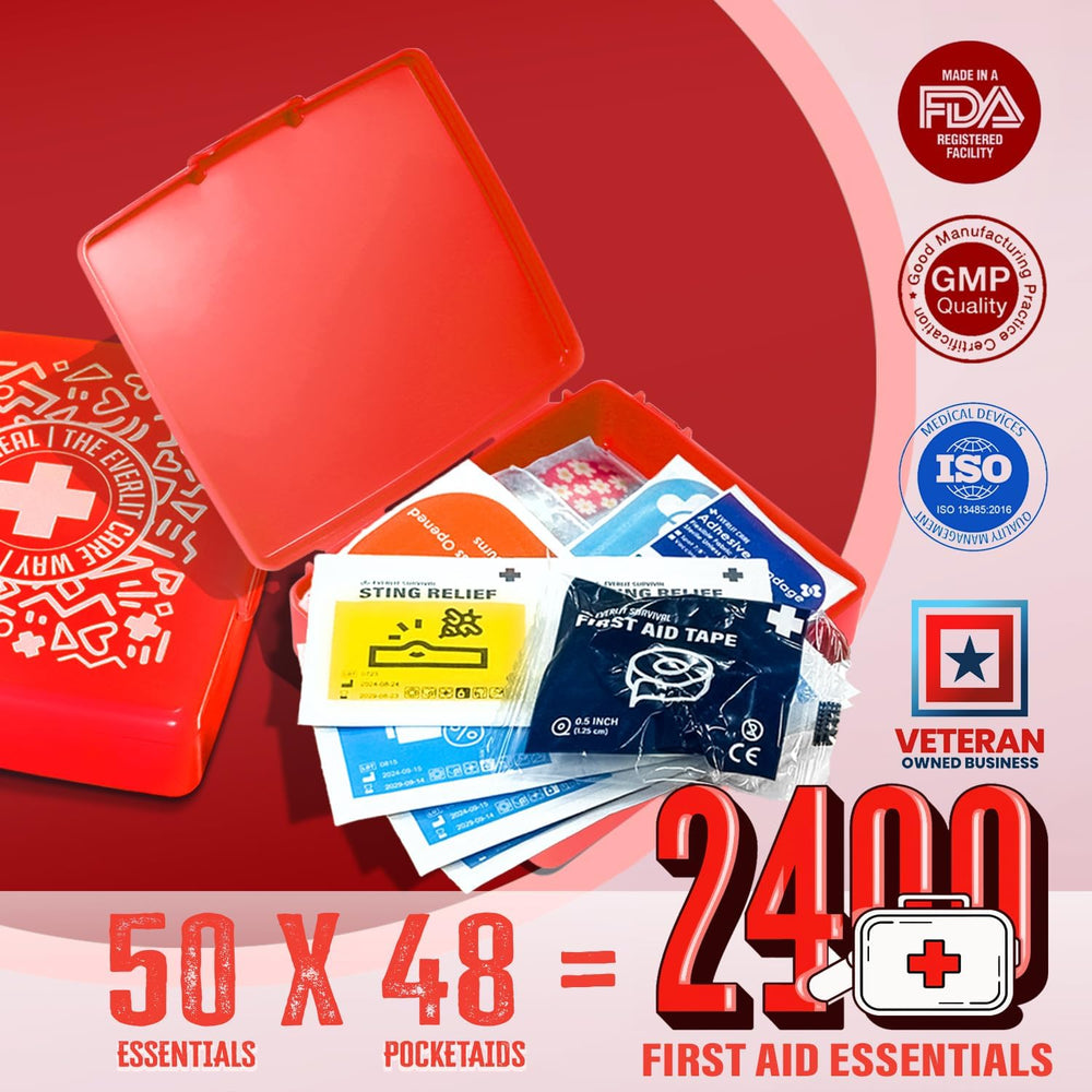 EVERLIT Pocket-Aid Mini First Aid Kit | Compact, Portable Hard-Shell Cases of...