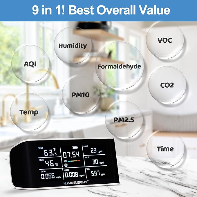 AirKnight Premium Indoor Air Quality Monitor Indoor & Air Quality Sensor....
