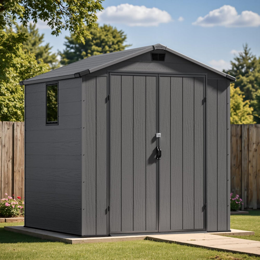 Patiowell Outdoor Plastic Storage Shed 6x6 FT, Resin Shed for Garden