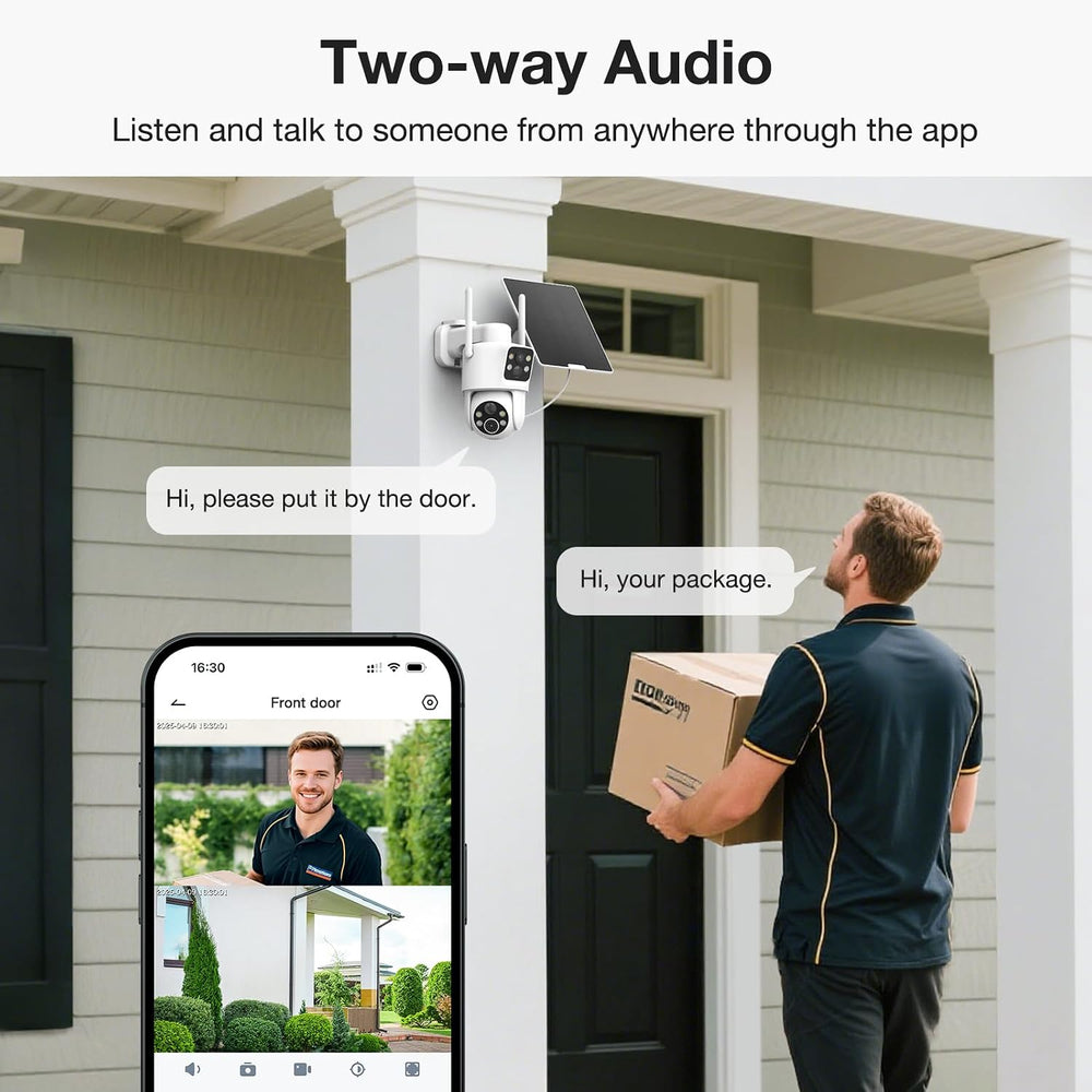 TKENPRO Dual Lens Solar Security Cameras Wireless Outdoor, 2K Full HD Video, ...