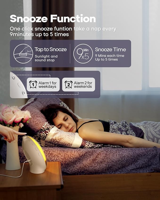 Sunrise Alarm Clock for Heavy Sleepers, Wake Up Light