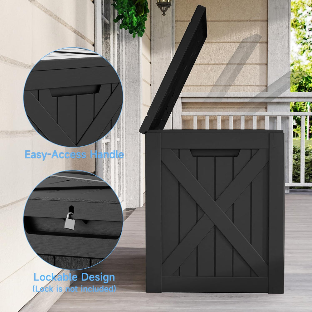 40 Gallon Outdoor Storage Box Waterproof, UV Resistant Resin Deck Box for Pat...