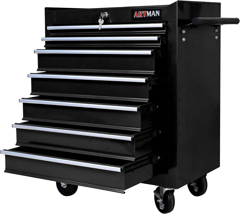 7 Drawers Rolling Tool Chest on Wheels, Multifunctional Tool Cart Tool Storag...