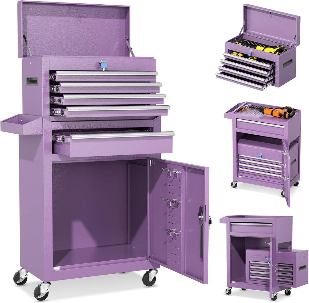 INTERGREAT 5 Drawer Tool Chest with Wheels, Rolling Tool Chest with Enhanced ...