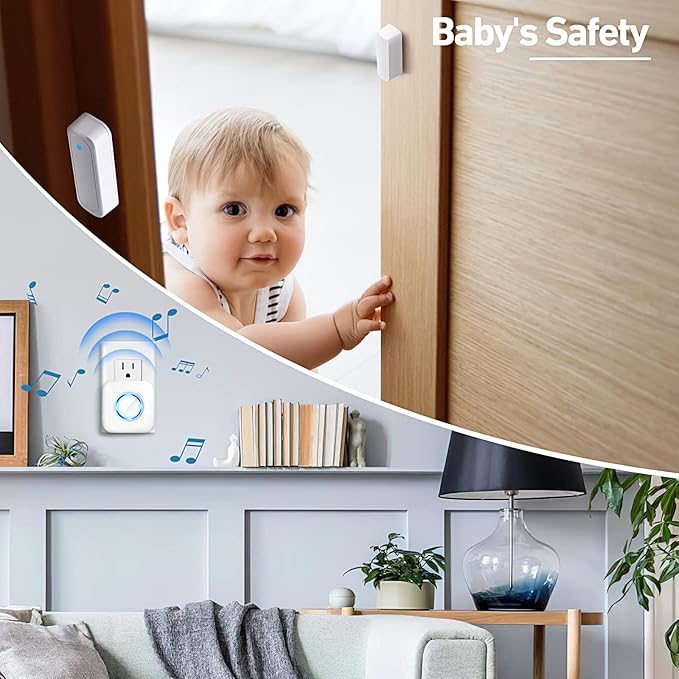 Door Chime, Satisure Door Sensor Chime When Door Opens, Door Entry Alarm