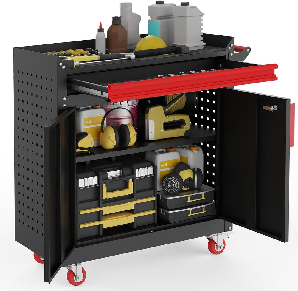 Eltean Rolling Garage Cabinets,Garage Storage Cabinet with Wheels