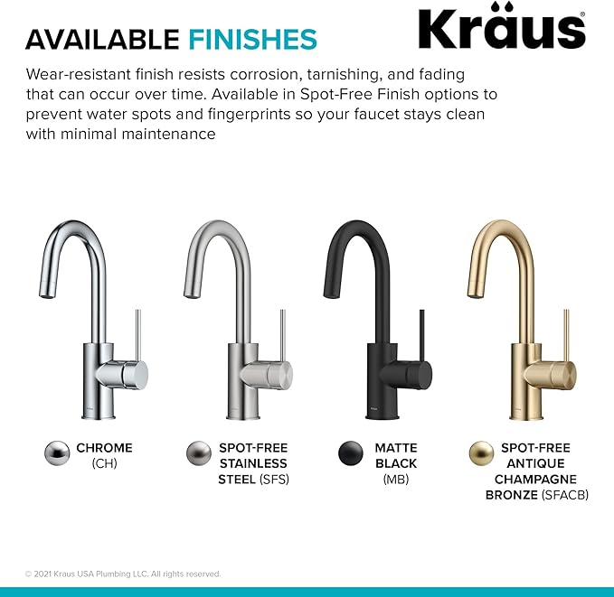 KRAUS Oletto Single Handle Kitchen Bar Faucet in Chrome Finish, KPF-2600CH