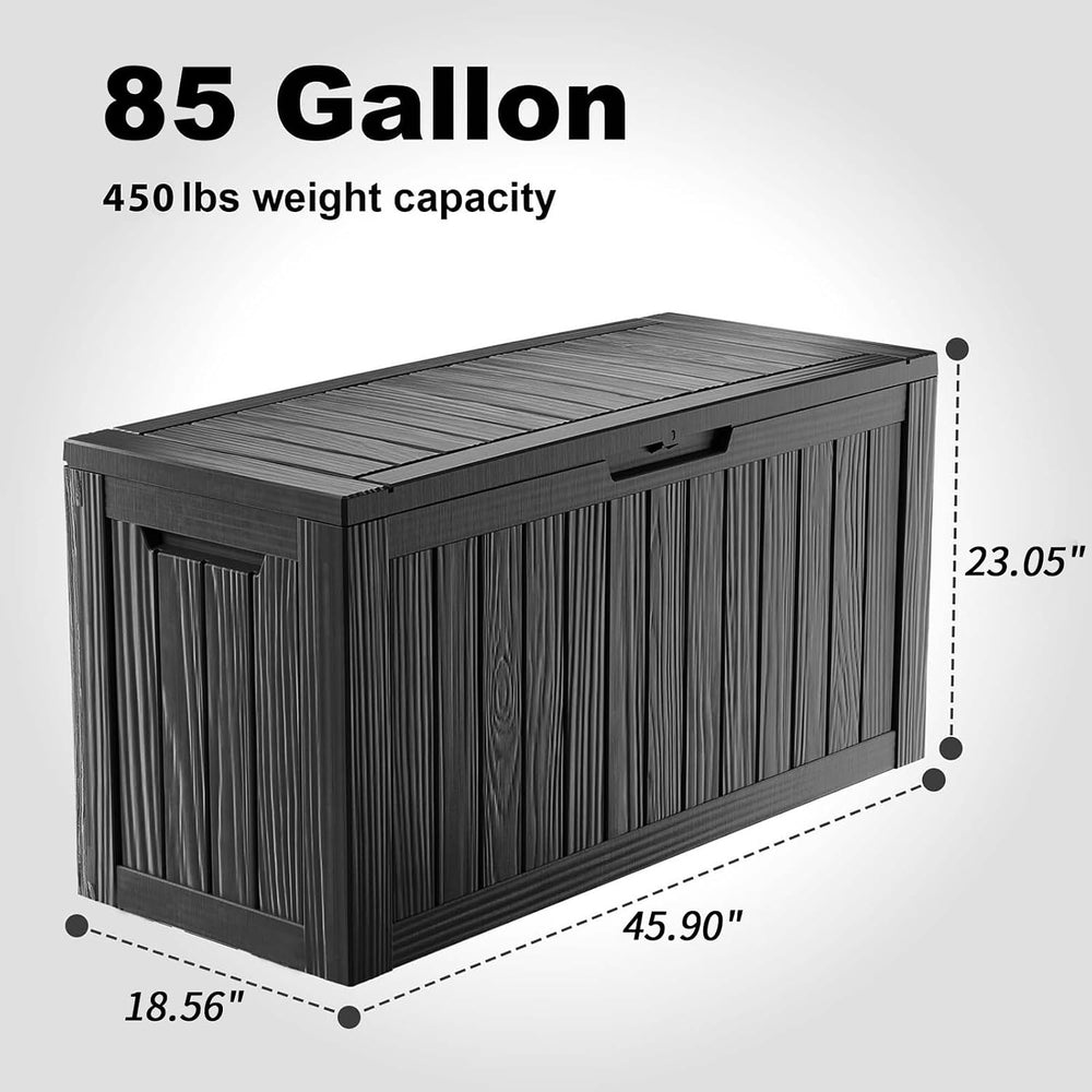 Vixzen 85 Gallon Deck Boxes Outdoor Waterproof, Lockable Resin Storage Box wi...