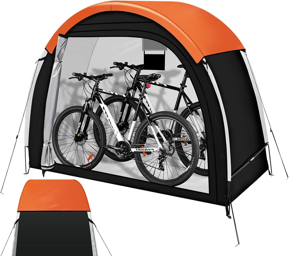 Bike Storage Tent with Rain Cover, PU5000 Waterproof 2-Bike Shed
