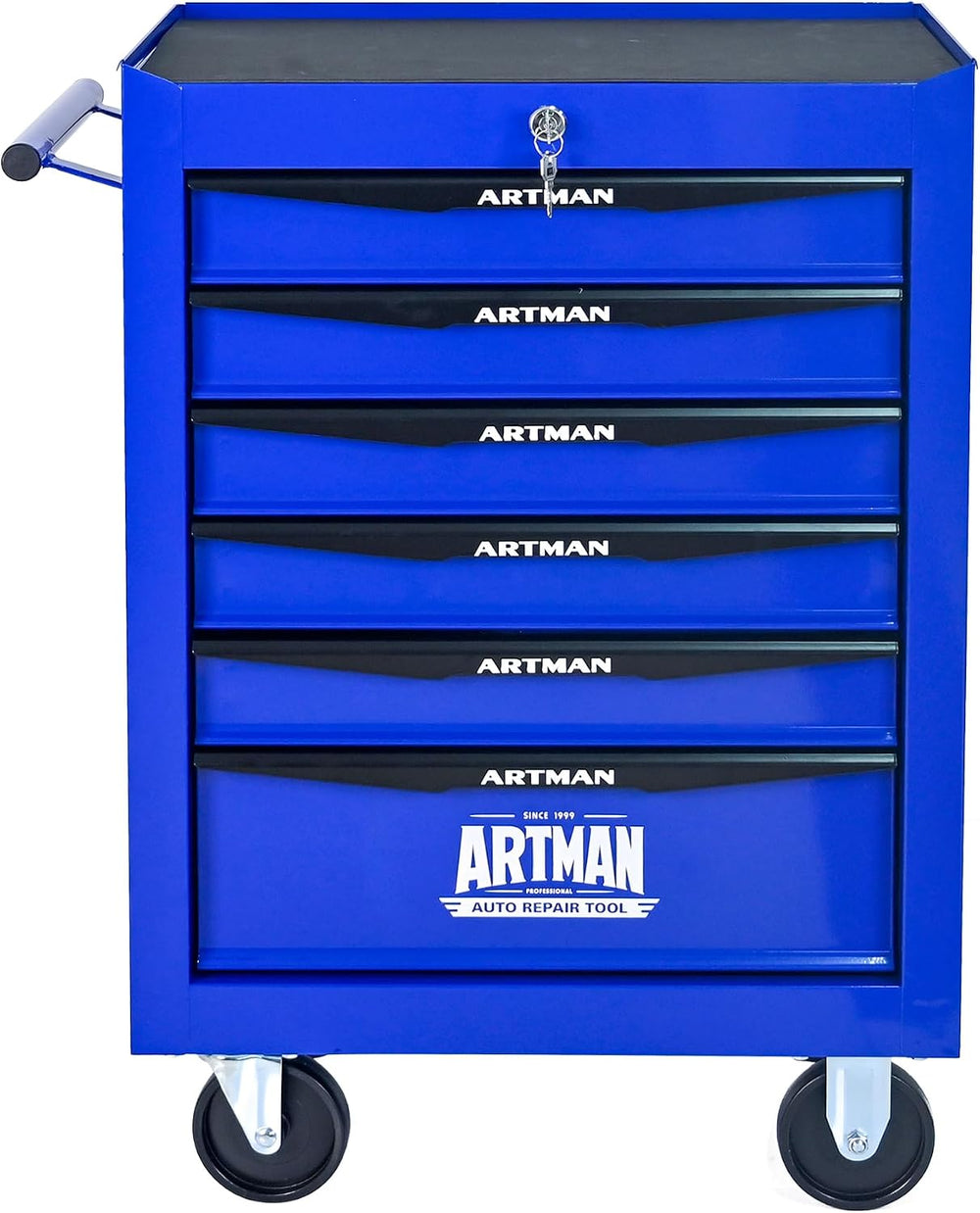 Heavy Duty 6-Drawer Rolling Tool Chest, Key Lock Tool Storage Cabinet with Lo...