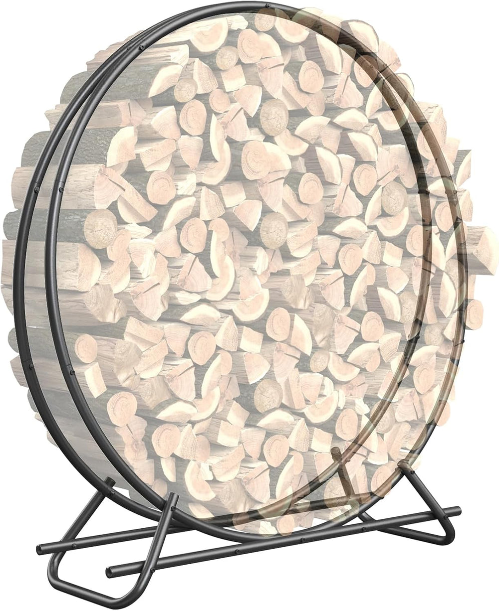 48 Inch Indoor or Outdoor Firewood Rack Circle -Metal Pipe Made