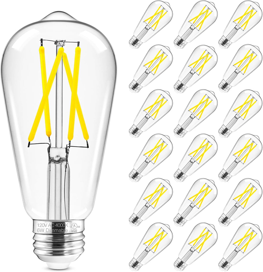 Hizashi Vintage LED Light Bulb Dimmable, 6W Equivalent 60W, Edison Bulbs 4000...