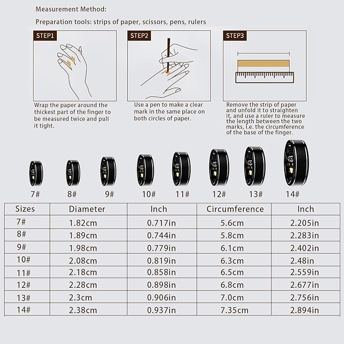 Activity Tracker Ring for Men – Smart Ring