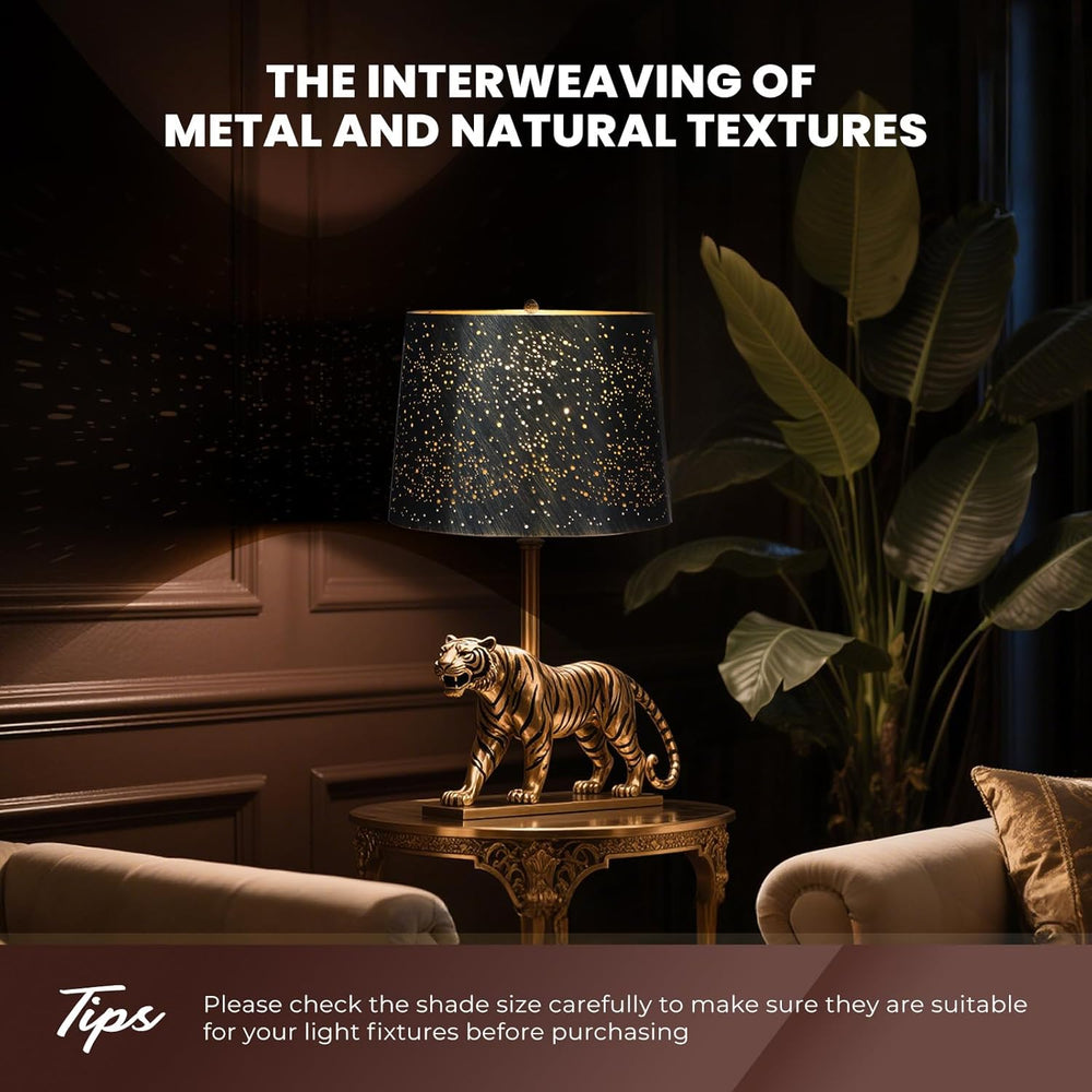 Etched Starlight Metal Lamp Shade Replacement for Table Floor Lamps | Drum La...