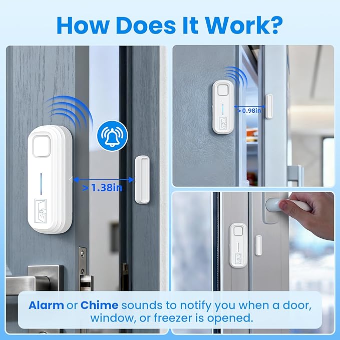 Sanjie Door Alarm with Instant and Delayed Alerts 30s/1min/2min/4min, Door