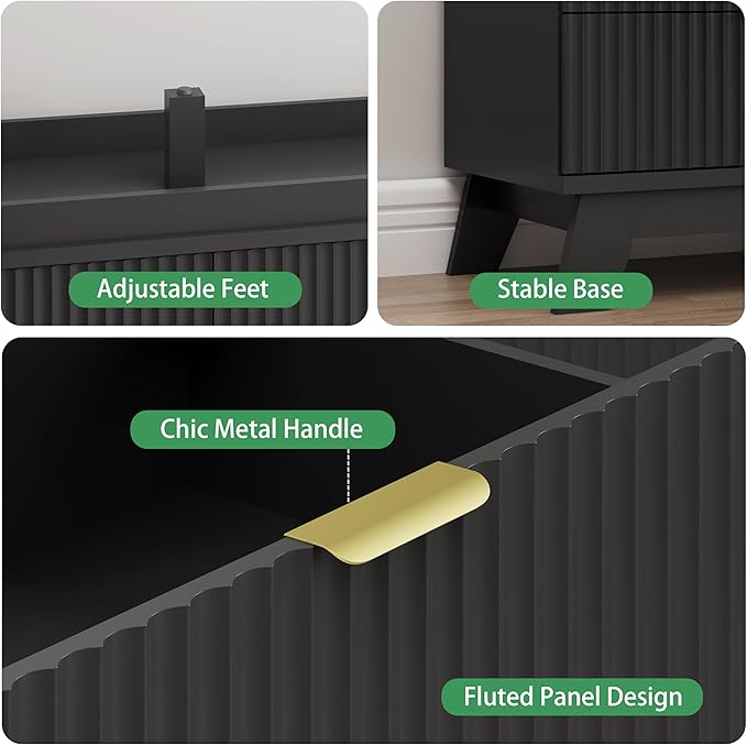 Xixini Fluted Dresser for Bedroom