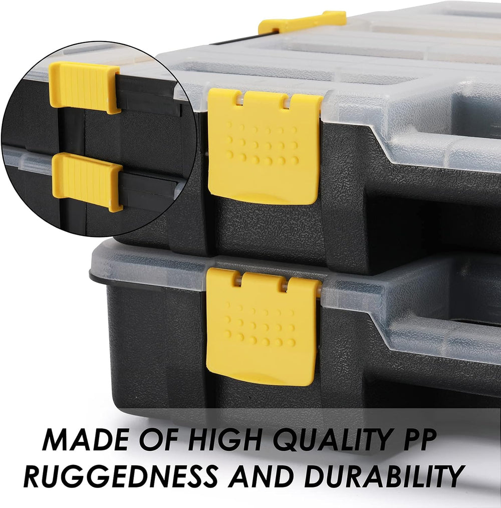 MIXPOWER 2 Pieces 34-Compartment Toolbox Organizer sets, 20 Removable Divider...