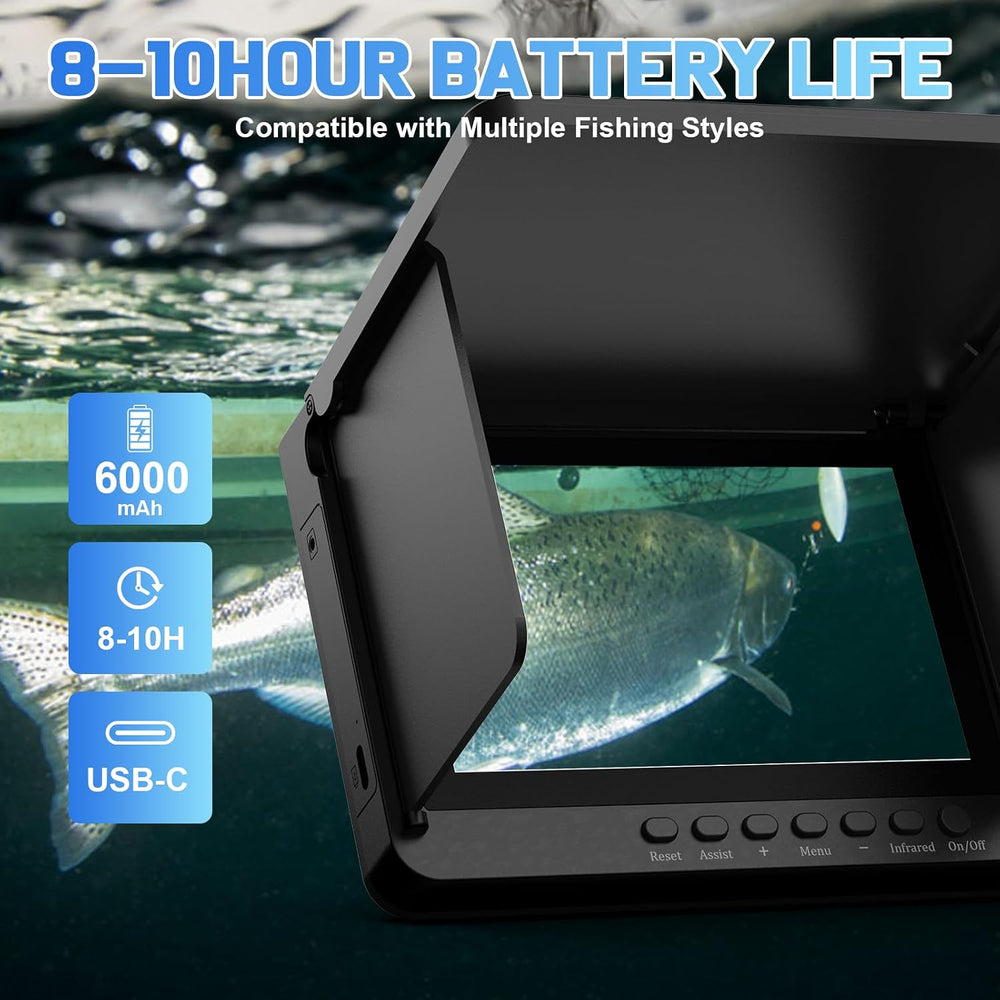 Underwater Fishing Camera, 5-Inch IPS 1080 HD 100FT for Ice Fishing