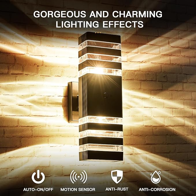 2 Pack Oil Rubbed Bronze Outdoor Wall Lights Fixtures