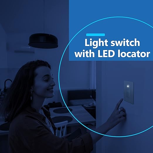 LIDER Minimalist Design Matte Finish Lighted Decorator Switch, Frameless Padd...