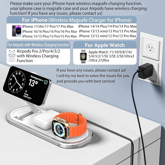 3 in 1 Fast Wireless Charger Stand