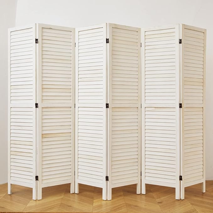 Room Dividers and Folding Privacy Screens, Wood Louvered Separators Divider Wall