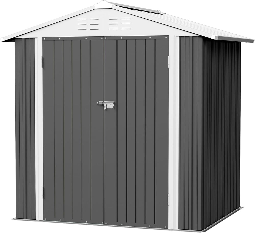 Flamaker 6x4 FT Storage Shed Waterproof Metal Garden Shed with Lockable Door ...