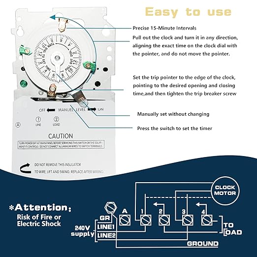 T101M Mechanical Time Switch, 24-Hour 120 V Mechanical Time Switch, Mechanism