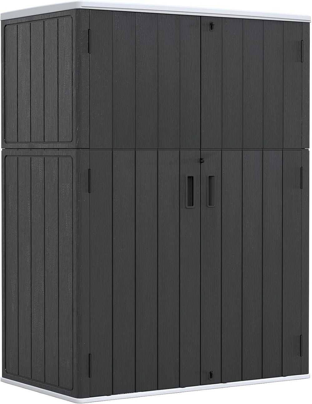 ZZM 57 Cu.ft Outdoor Storage Shed with Floor HDPE Double-Wall Resin Sheds Out...