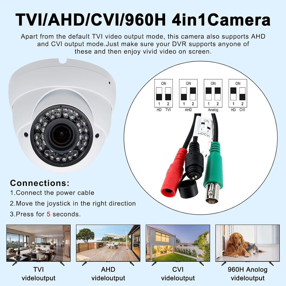 Anpviz 2MP Analog CCTV Camera 1080P HD 4-in-1(TVI/AHD/CVI/960H CVBS)