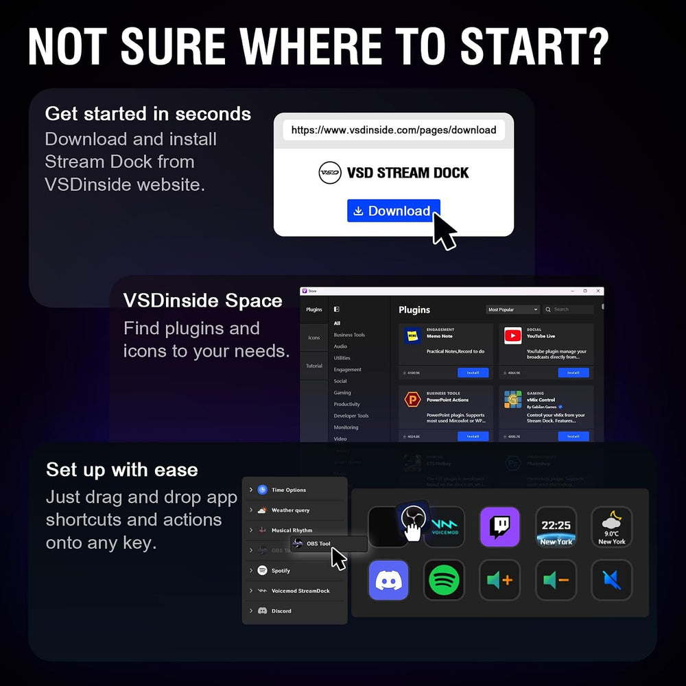 VSD N4 Pro Stream Controller Streaming Deck, Audio and Studio Controller