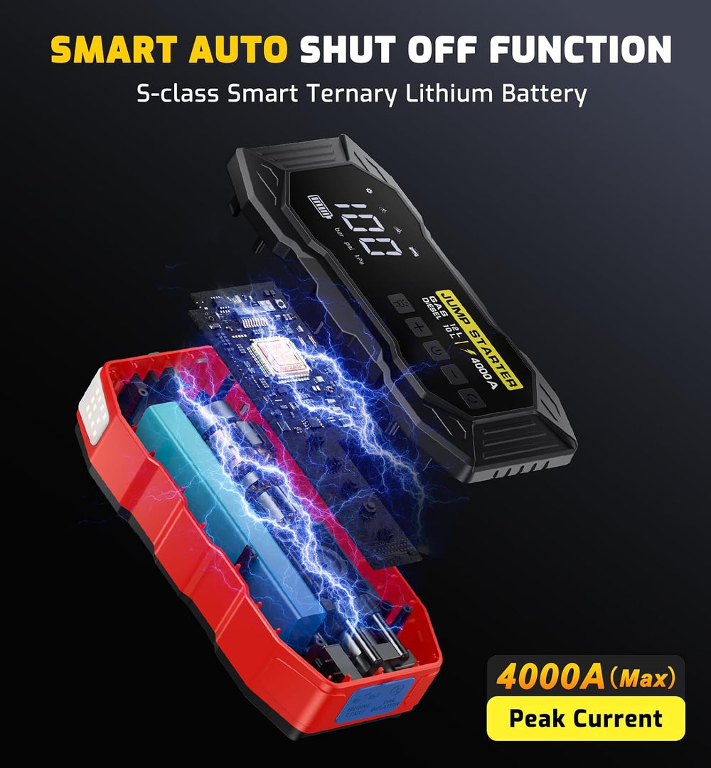 Jump Starter with Air Compressor 4000A Portable Car Battery Jump Starter (All...
