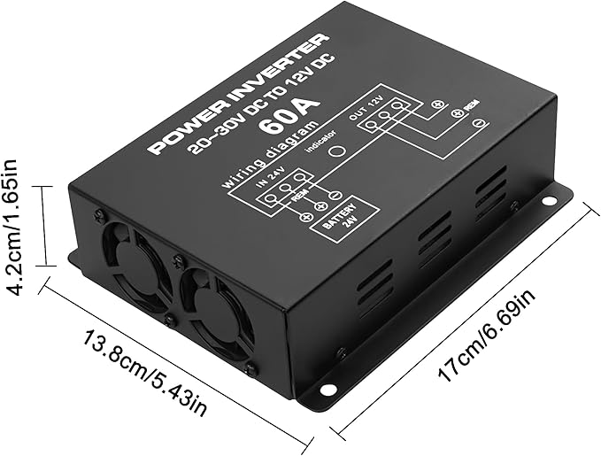 MEIRIYFA DC 24v to 12v 60A Power Converter Inverter, DC Step Down 24v to 12v