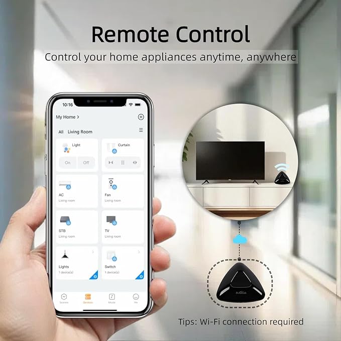 BroadLink Universal IR/RF Remote RM MAX, Wi-Fi & BLE Smart Hub
