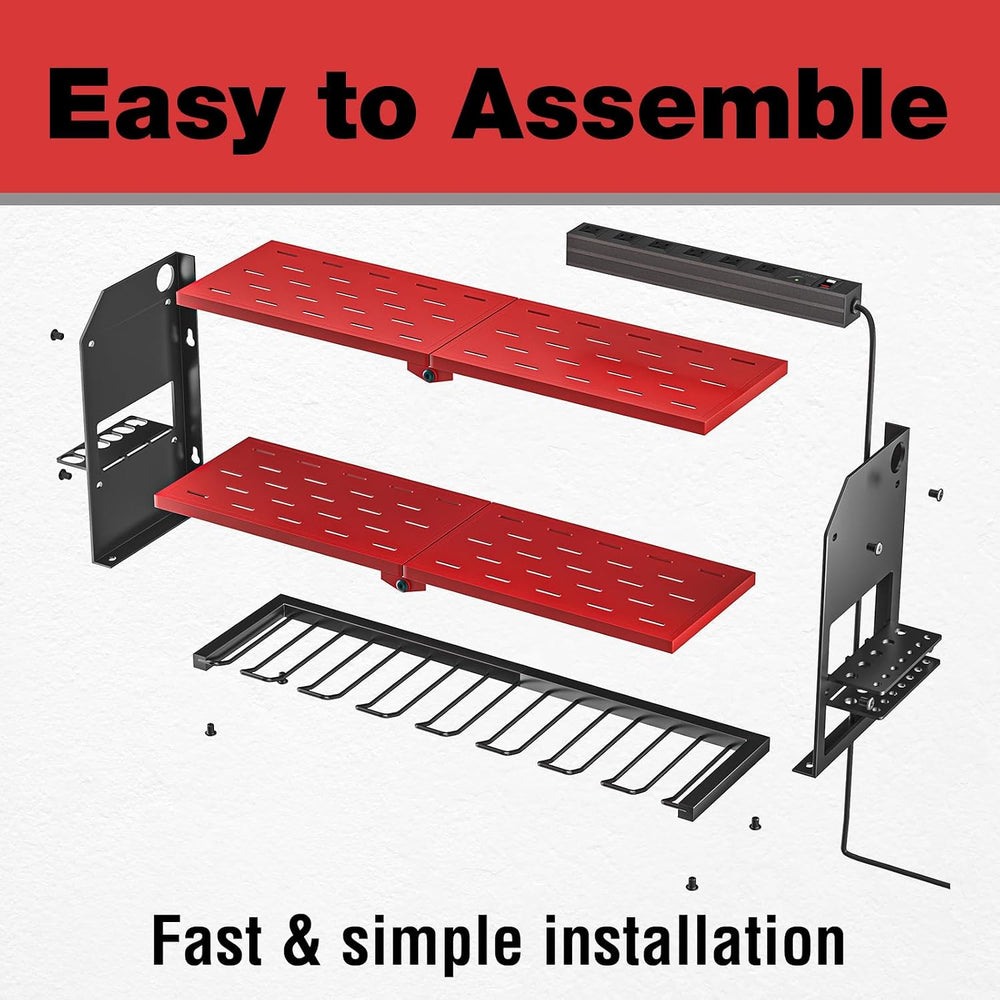 Power Tool Organizer with Charging Station Wall Mount, Cordless Drill and Bat...