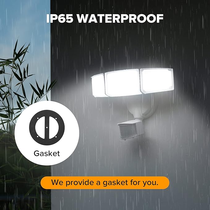 LUTEC 2 Pack 72W 7500LM LED Security Lights Motion Sensor Light Outdoor