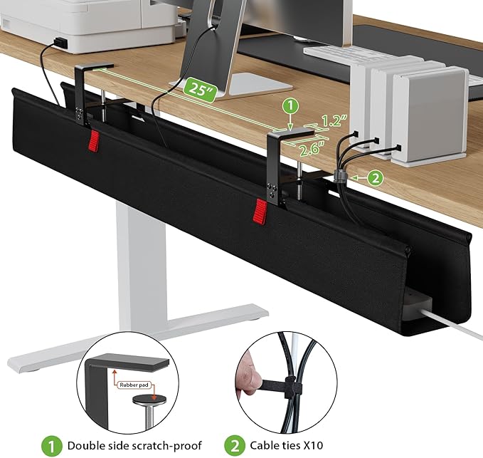 KEEGH Extra Large 48" Under Desk Cable Management Tray