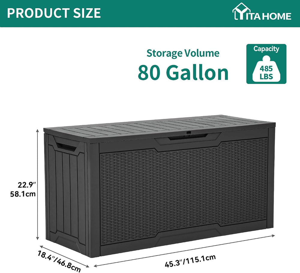 YITAHOME 80 Gallon Resin Deck Box