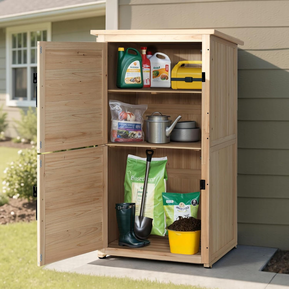 MCombo Outdoor Storage Cabinet, 30" Deep Wood Garden Shed Waterproof 0786