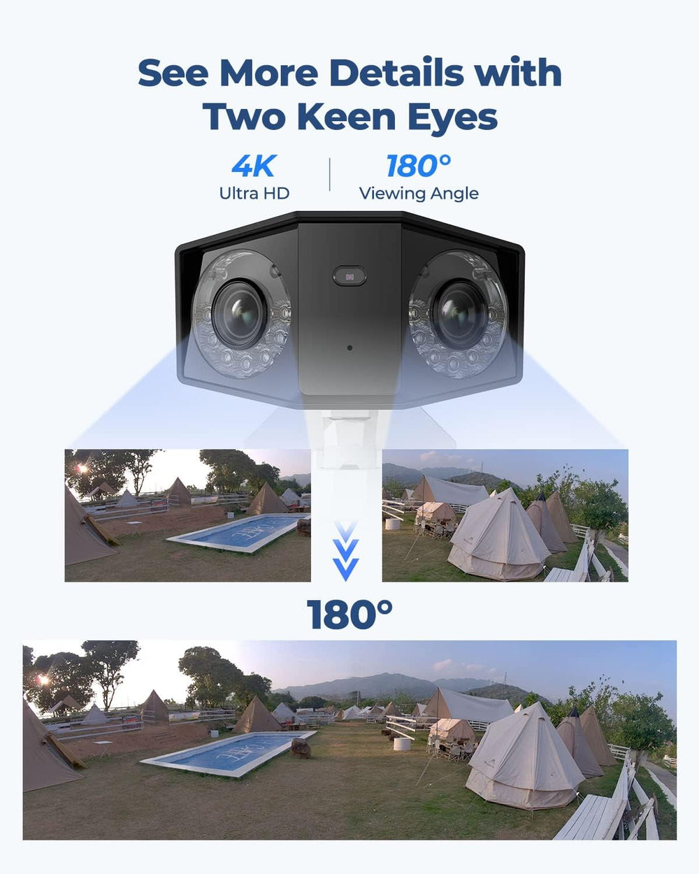 REOLINK Duo 2 PoE 4K Dual-Lens PoE Security Camera in 180 Degree Angle