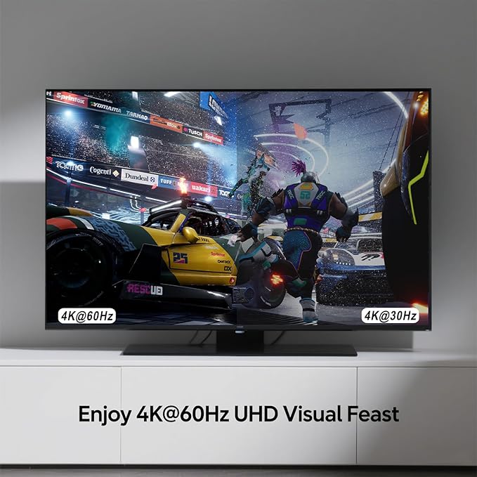 8 in to 1 Out RCA/HDMI Switcher,4 Way HDMI 2.0 + 4 RCA to HDMI