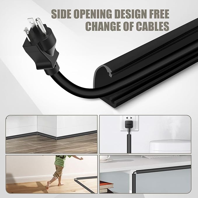 Silicone Wall Wire Hider, Side Open Wire Covers