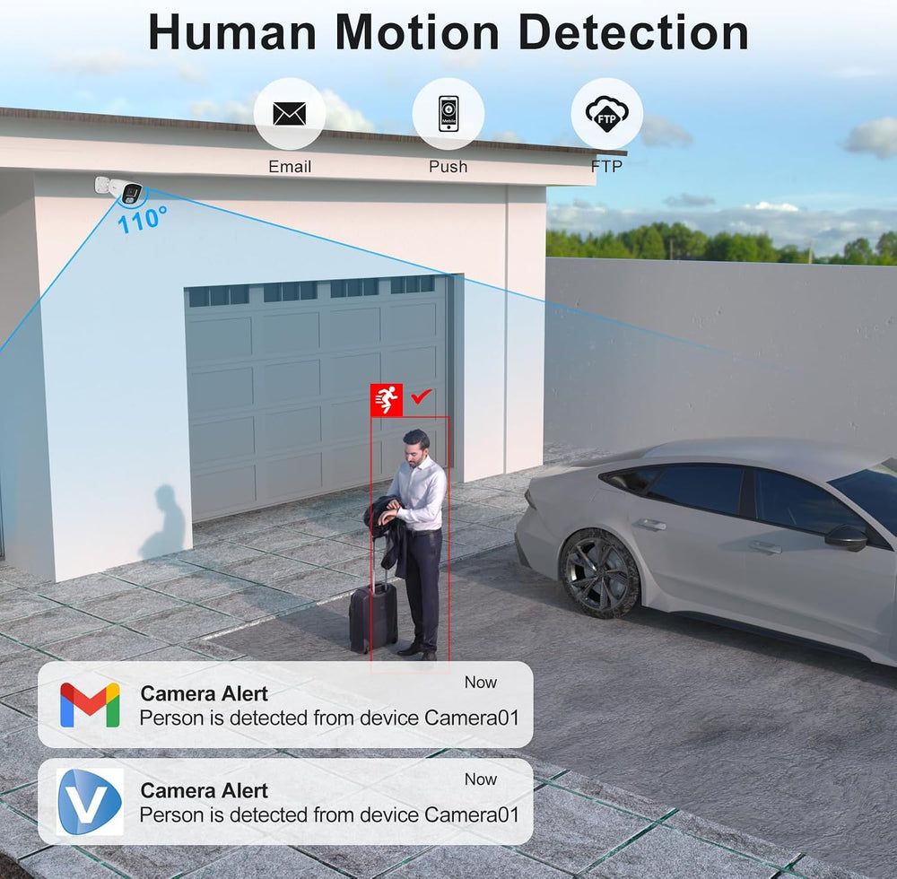 Anpviz 4MP PoE Security IP Bullet Camera with Microphone/Audio Outdoor