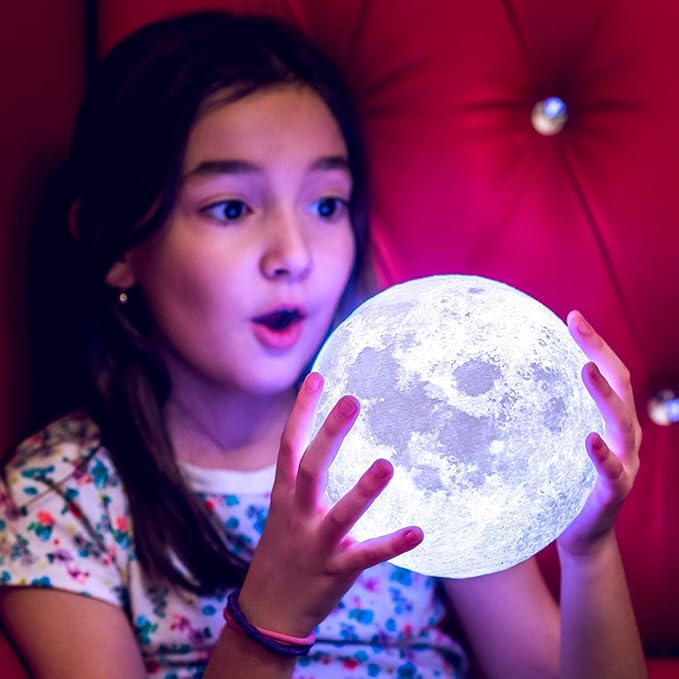 PRUGNA Moon Lamp, 1200mAh Ultra-Long Endurance Night Light, 7.1" 16 Colo...