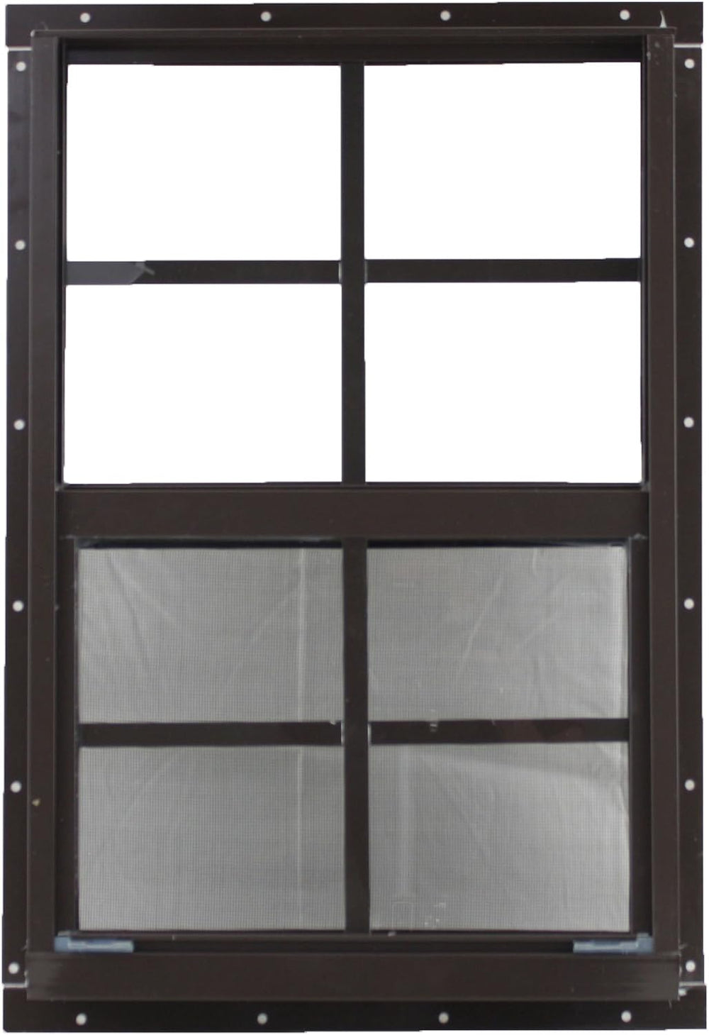 12" w x 18" t Brown Flush Aluminum shed Windows Tempered Glass Vert...