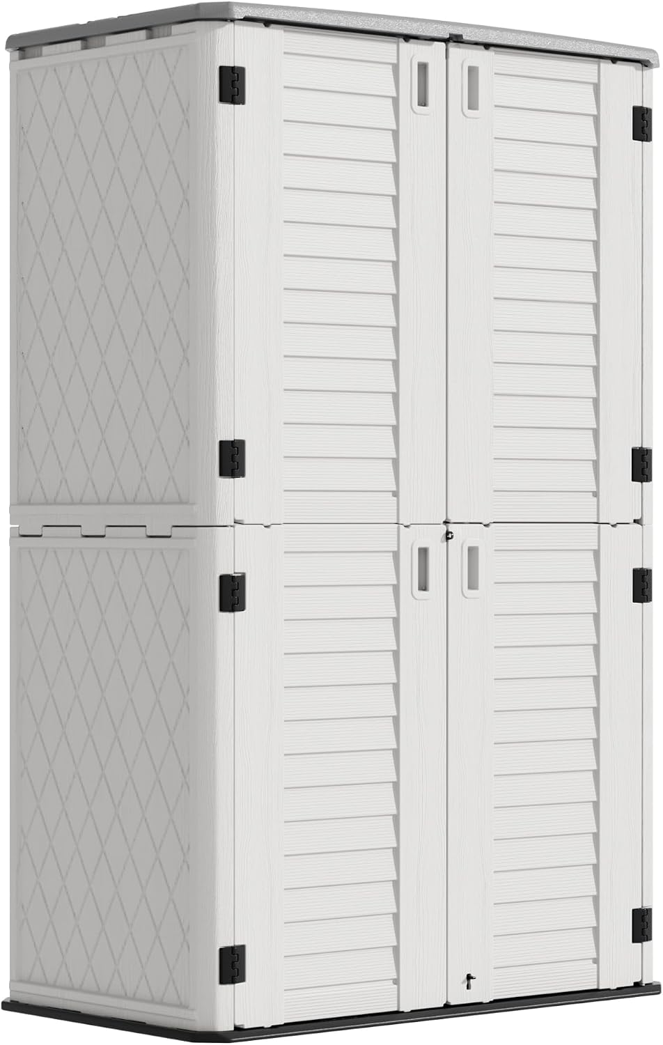 Mrosaa Outdoor Storage Cabinet Waterproof,Resin Vertical Storage Shed Lockabl...
